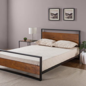 Zinus Suzanne Metal and Wood Platform Bed Frame